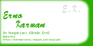 erno karman business card