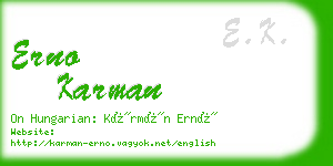 erno karman business card